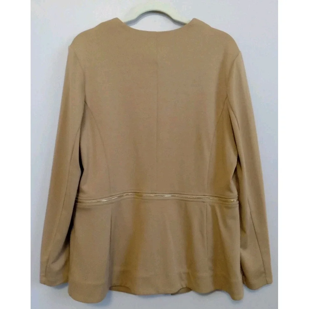 Grace Elements Heather Wheat Zip Design Longsleeve‎ Cardigan Jacket Size Xlarge